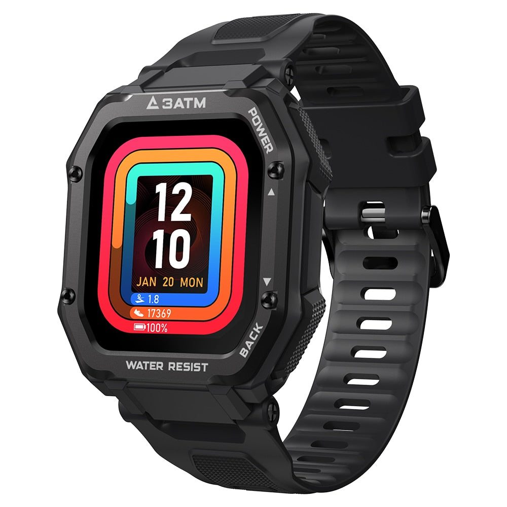 Rugged Smartwatch for Men Waterproof Fitness Tracker