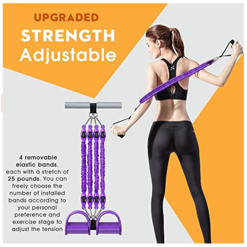 Multifunction Fitness Pedal Exerciser with Elastic Resistance