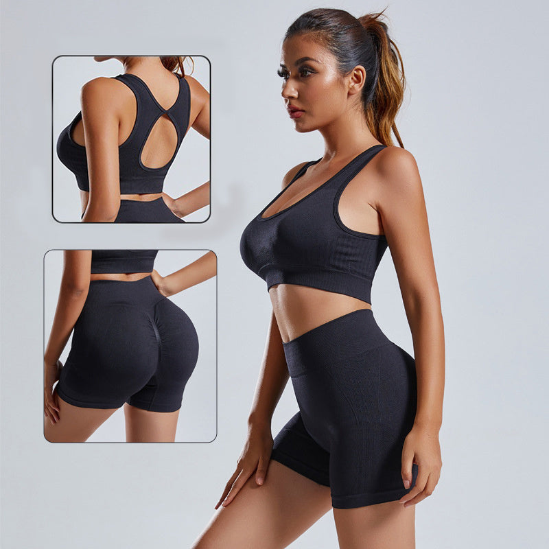 Women's 2-Piece Seamless Yoga Vest Shorts Set