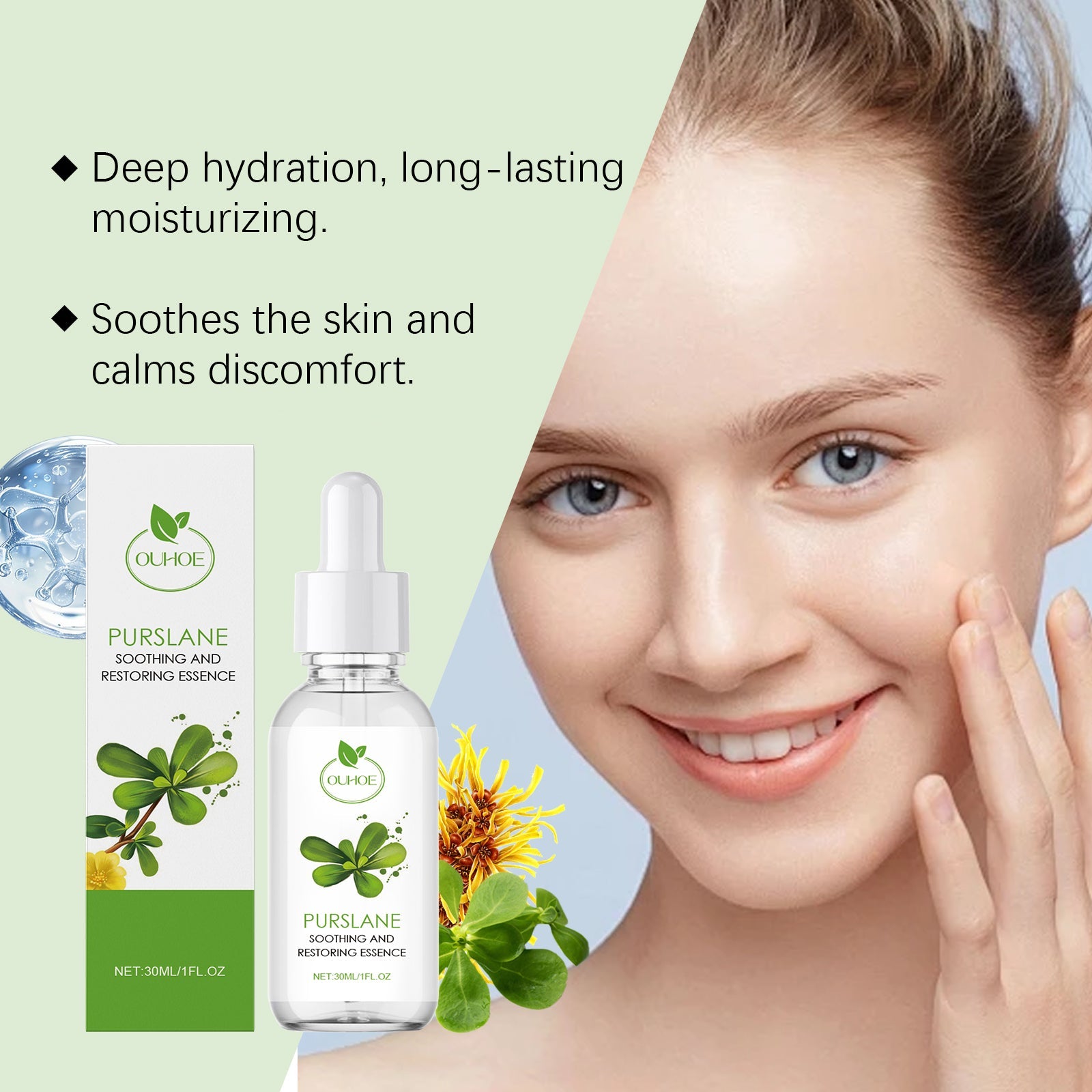 Purslane Soothing Repair Facial Hydrating Moisturizing Serum