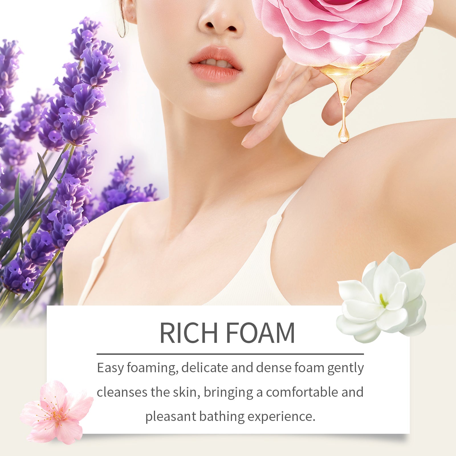 Lavender Fragrant Shower Gel Moisturizing Body Wash Women