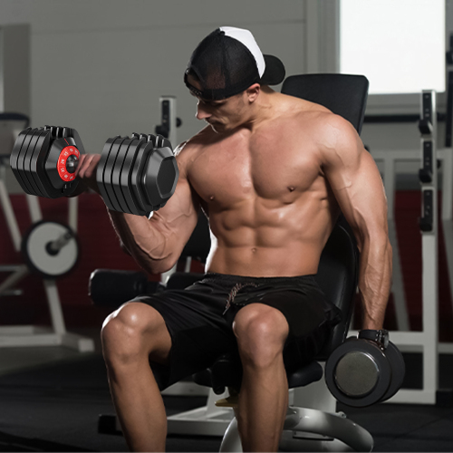 10-in-1 Adjustable Dumbbell Set 55lb Quick Adjustment