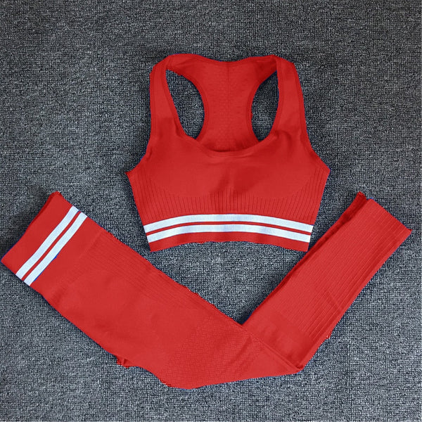Women's Seamless Yoga Set High Waist Leggings Bra