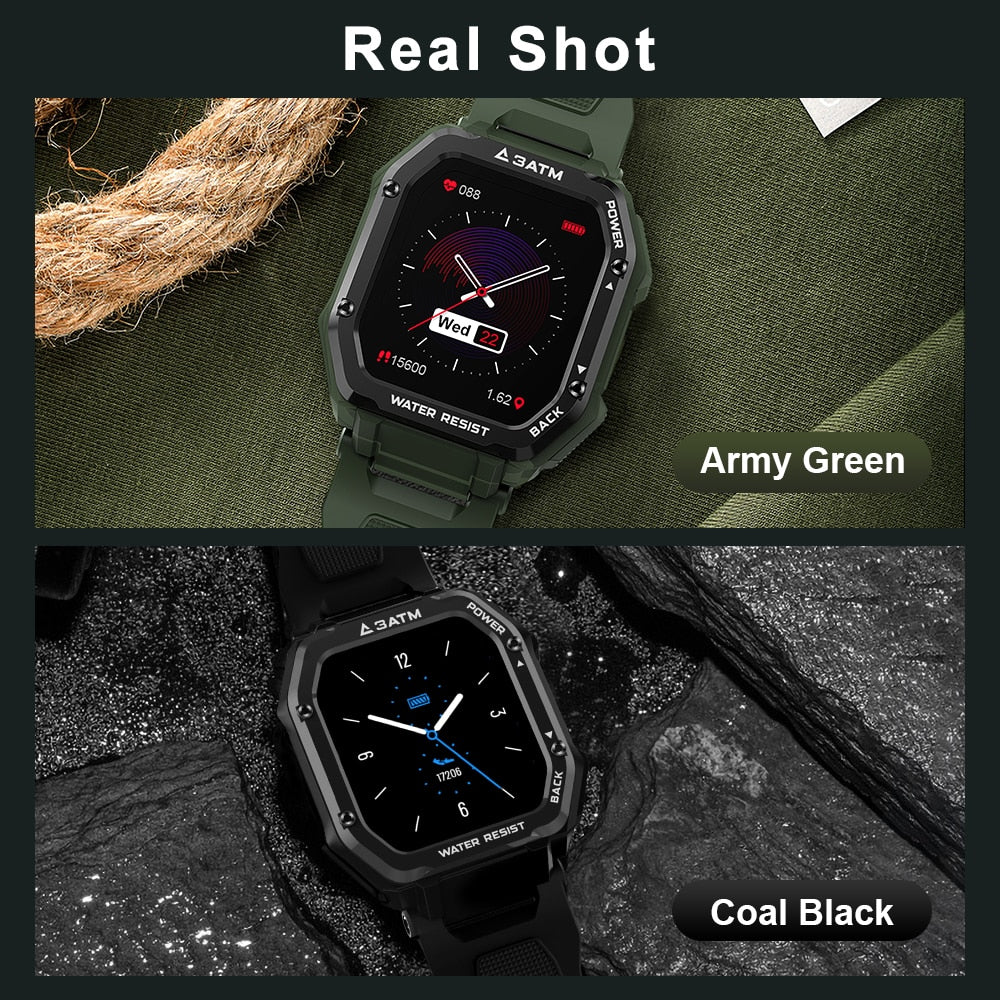 Rugged Smartwatch for Men Waterproof Fitness Tracker
