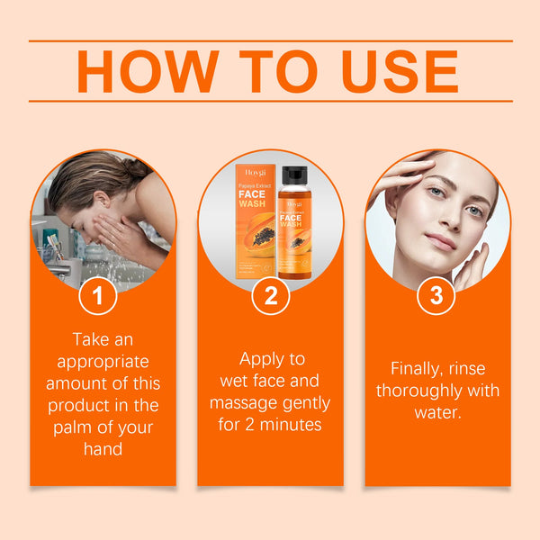 Papaya Face Wash Gentle Hydrating Moisturizing Skin Cleanser