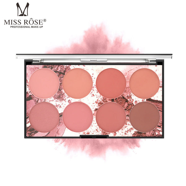 Miss Rose 8-Color Matte Blush Palette Long-Lasting