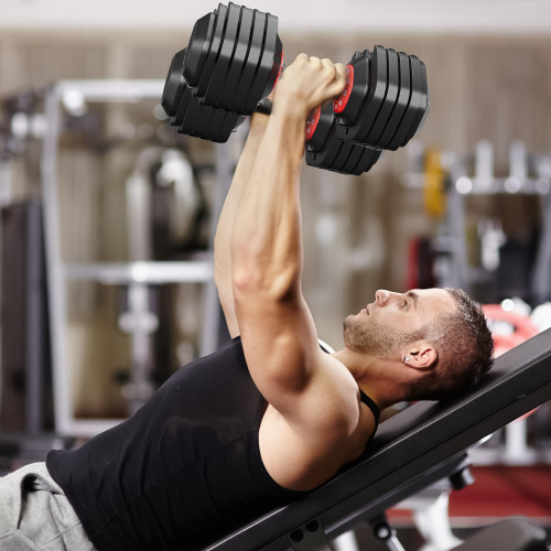 10-in-1 Adjustable Dumbbell Set 55lb Quick Adjustment