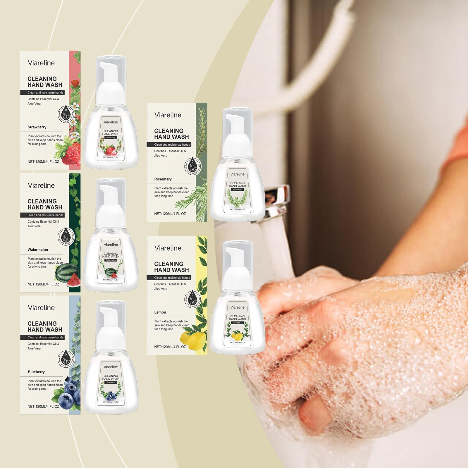 Strawberry Foaming Hand Sanitizer Gentle Moisturizing Cleanser