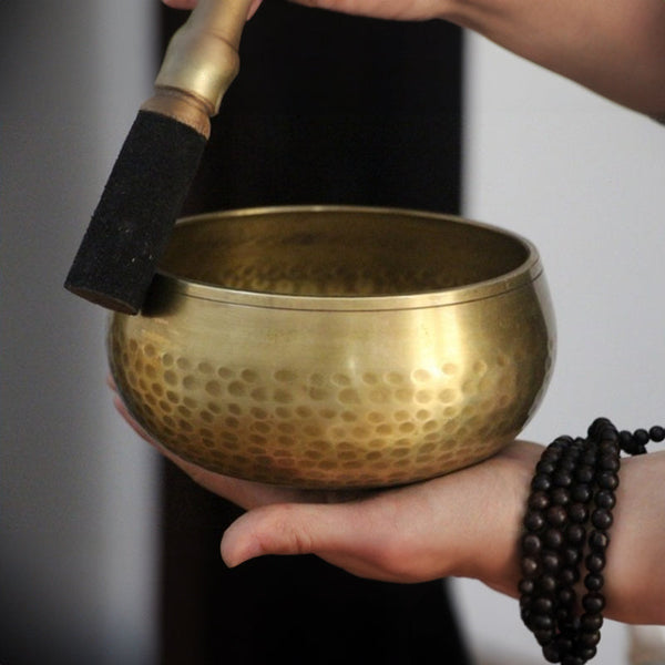 Handmade Tibetan Brass Singing Bowl with Sanskrit
