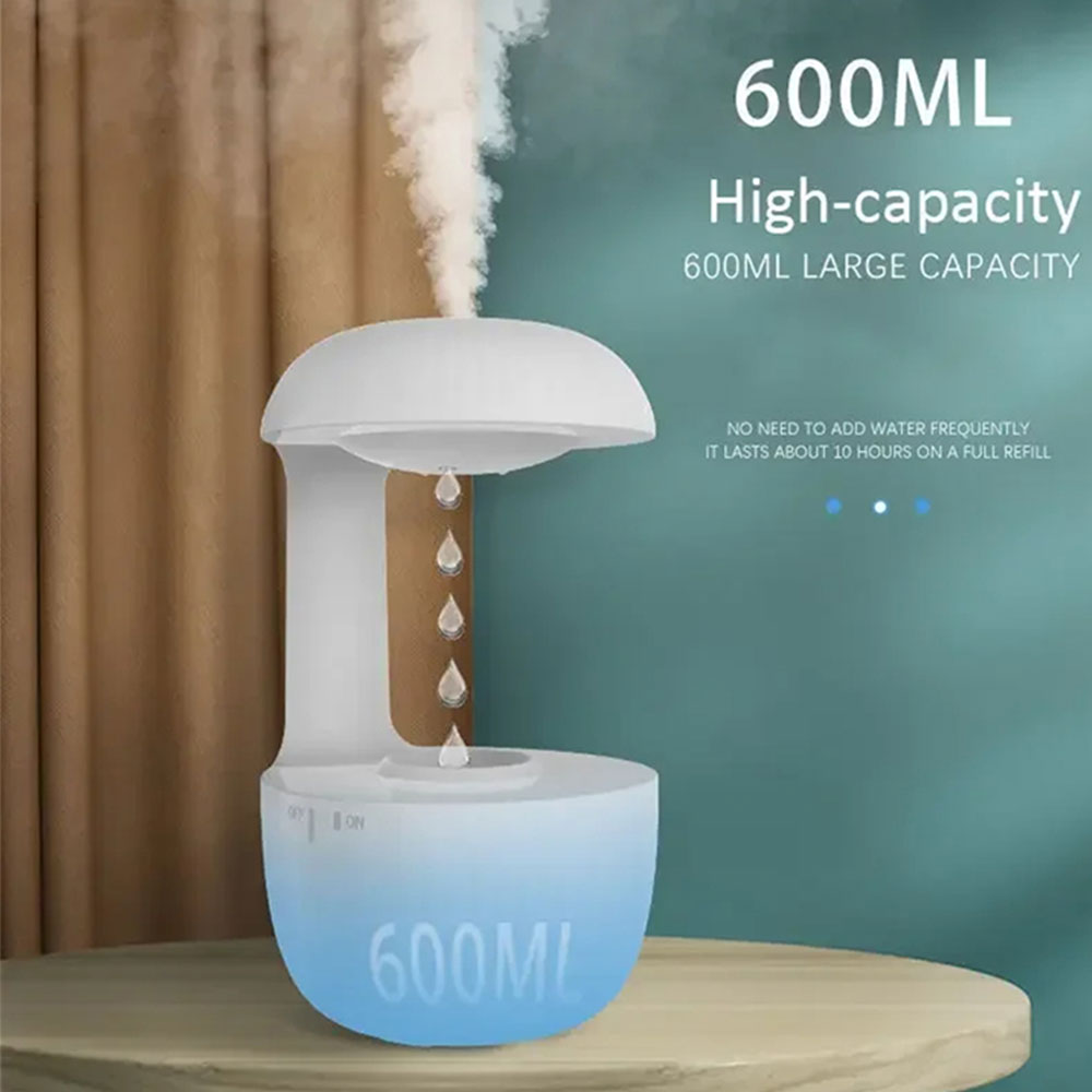 600ml Water Drop Ultrasonic Essential Oil Diffuser Humidifier