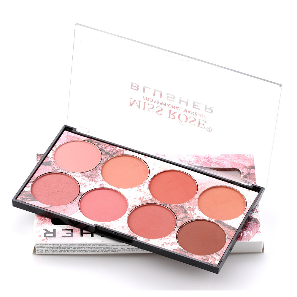 Miss Rose 8-Color Matte Blush Palette Long-Lasting