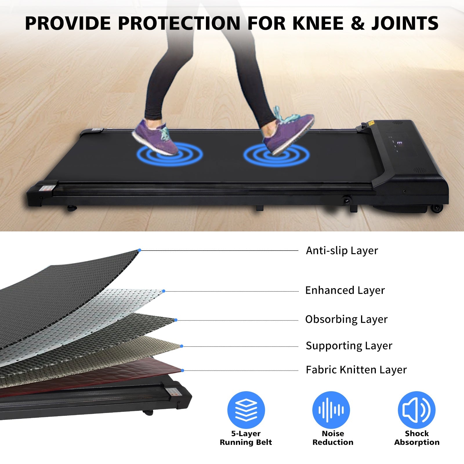 Portable Treadmill with Remote Control for Walking Jogging