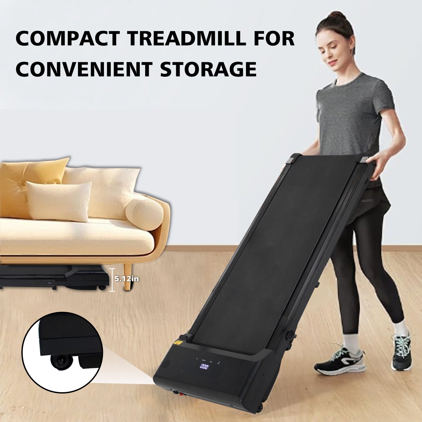 Portable Treadmill with Remote Control for Walking Jogging