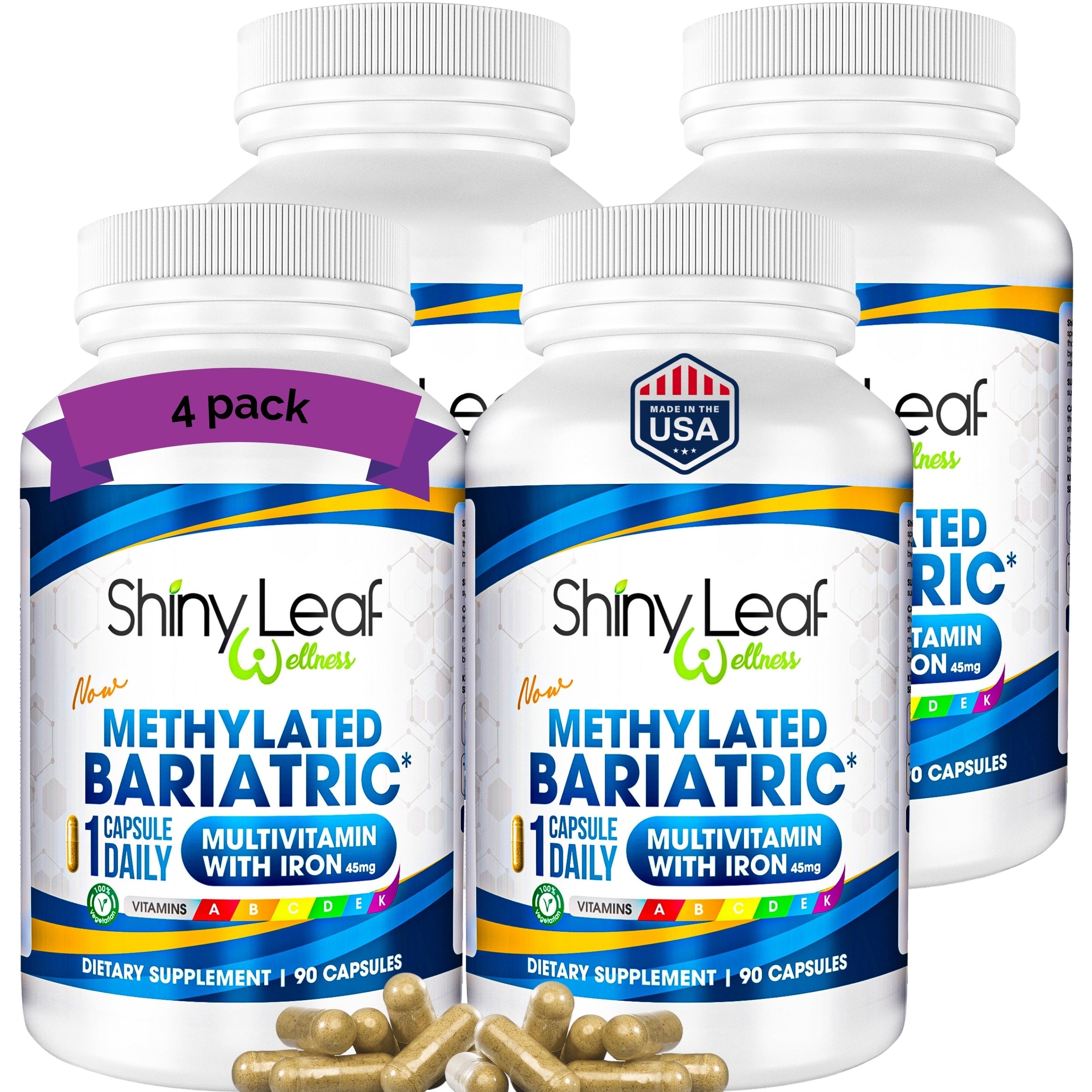 Methylated Bariatric Multivitamin with 45mg Iron Capsule