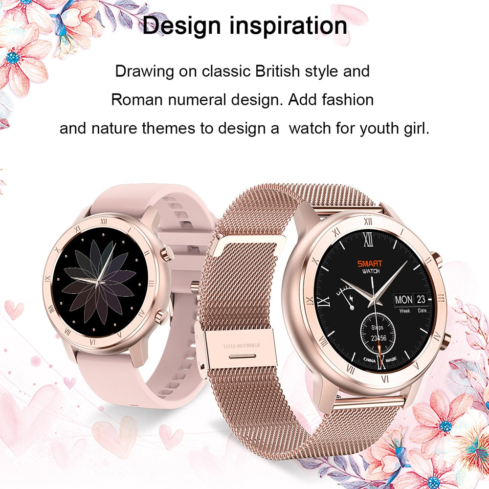 Women's Full Touch IP68 Waterproof Fitness Smartwatch