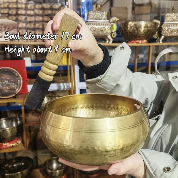 Handmade Tibetan Brass Singing Bowl with Sanskrit