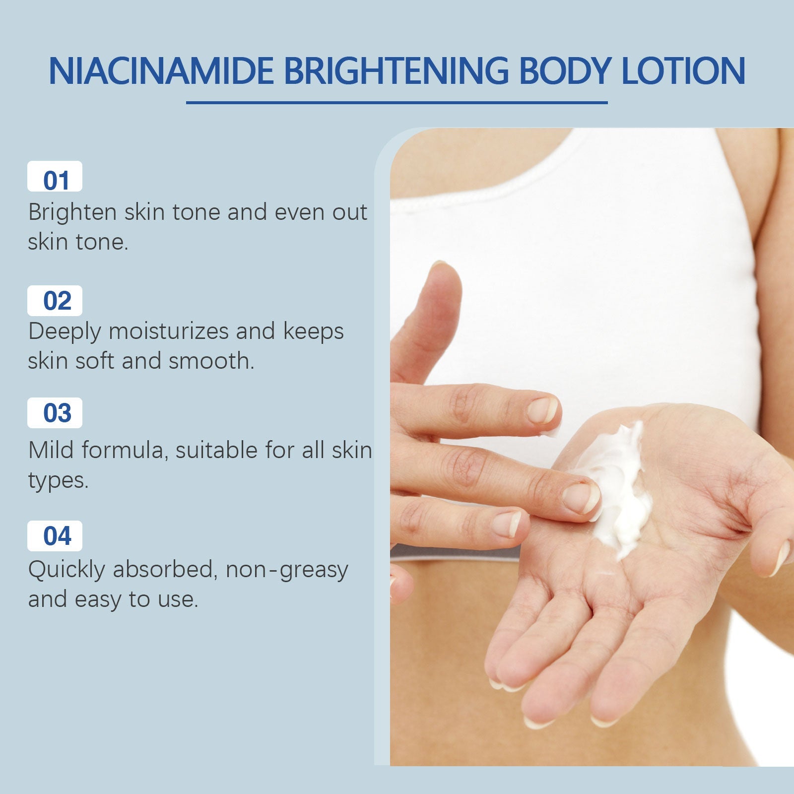 Niacinamide Body Lotion Hydrating Moisturizing Soothing Dry Skin
