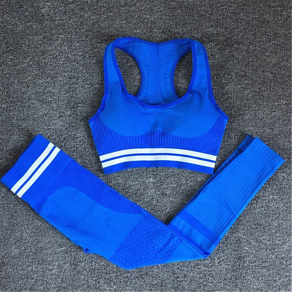 Women's Seamless Yoga Set High Waist Leggings Bra