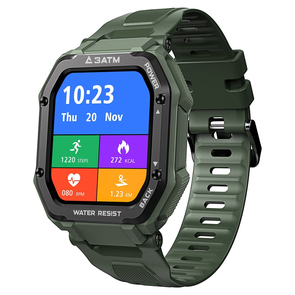 Rugged Smartwatch for Men Waterproof Fitness Tracker
