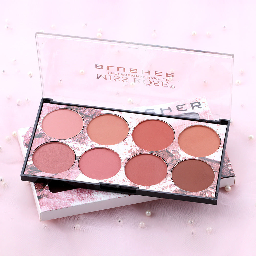Miss Rose 8-Color Matte Blush Palette Long-Lasting