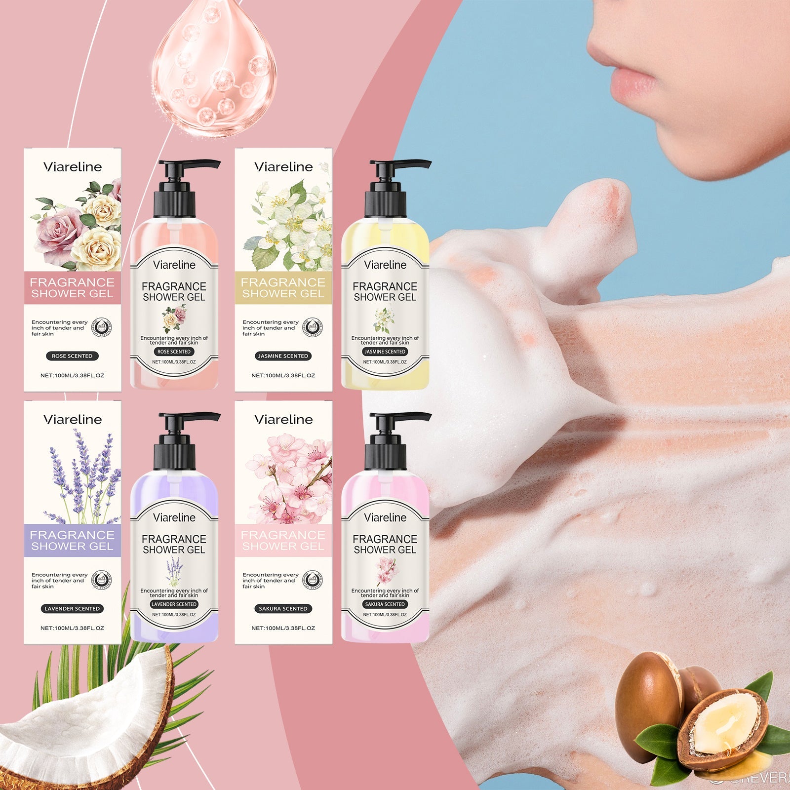 Lavender Fragrant Shower Gel Moisturizing Body Wash Women