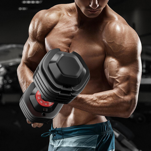 10-in-1 Adjustable Dumbbell Set 55lb Quick Adjustment