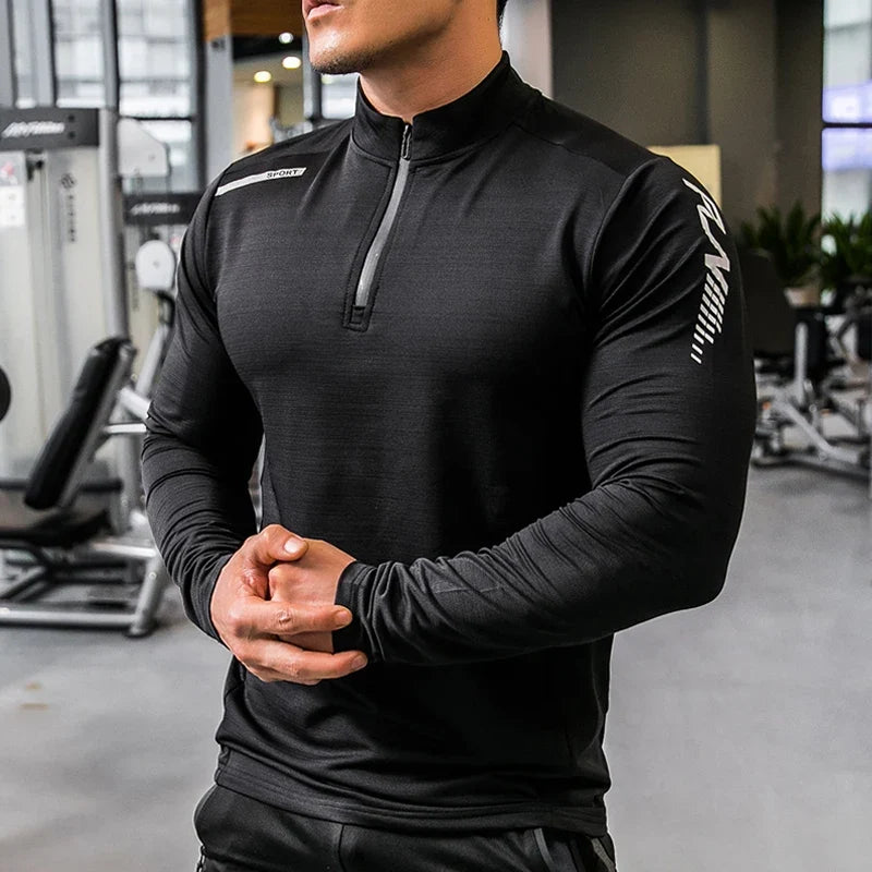 Men's Long Sleeve Compression Rashguard Fitness Sports Shirt