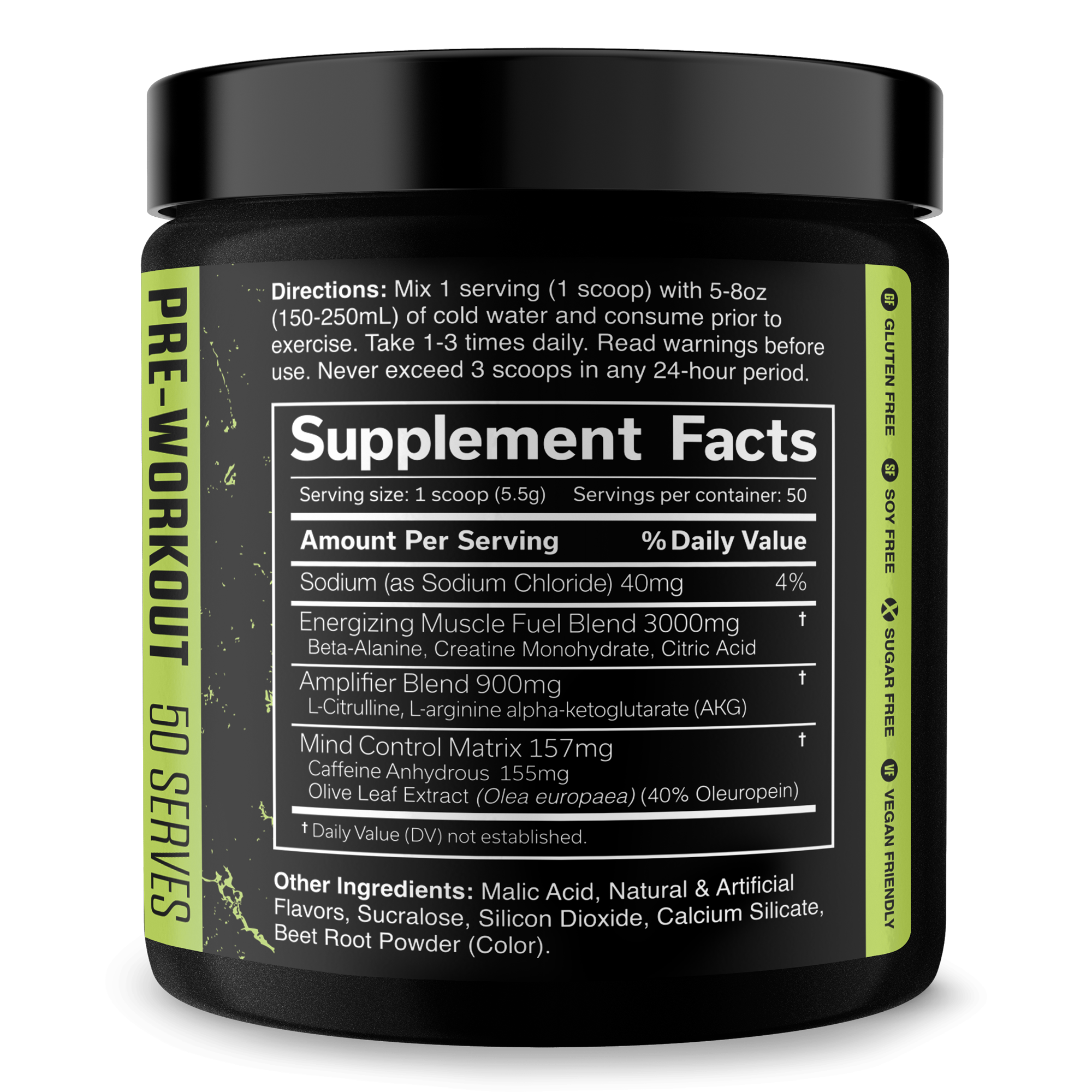 Pre Workout Fitness Supplement Powder