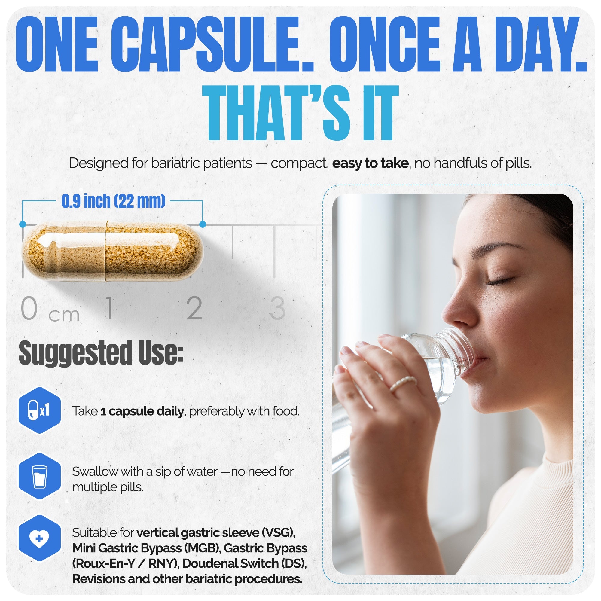 Methylated Bariatric Multivitamin with 45mg Iron Capsule