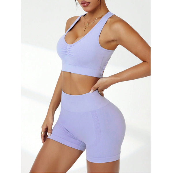 Women's Seamless Push Up Yoga Workout Shorts