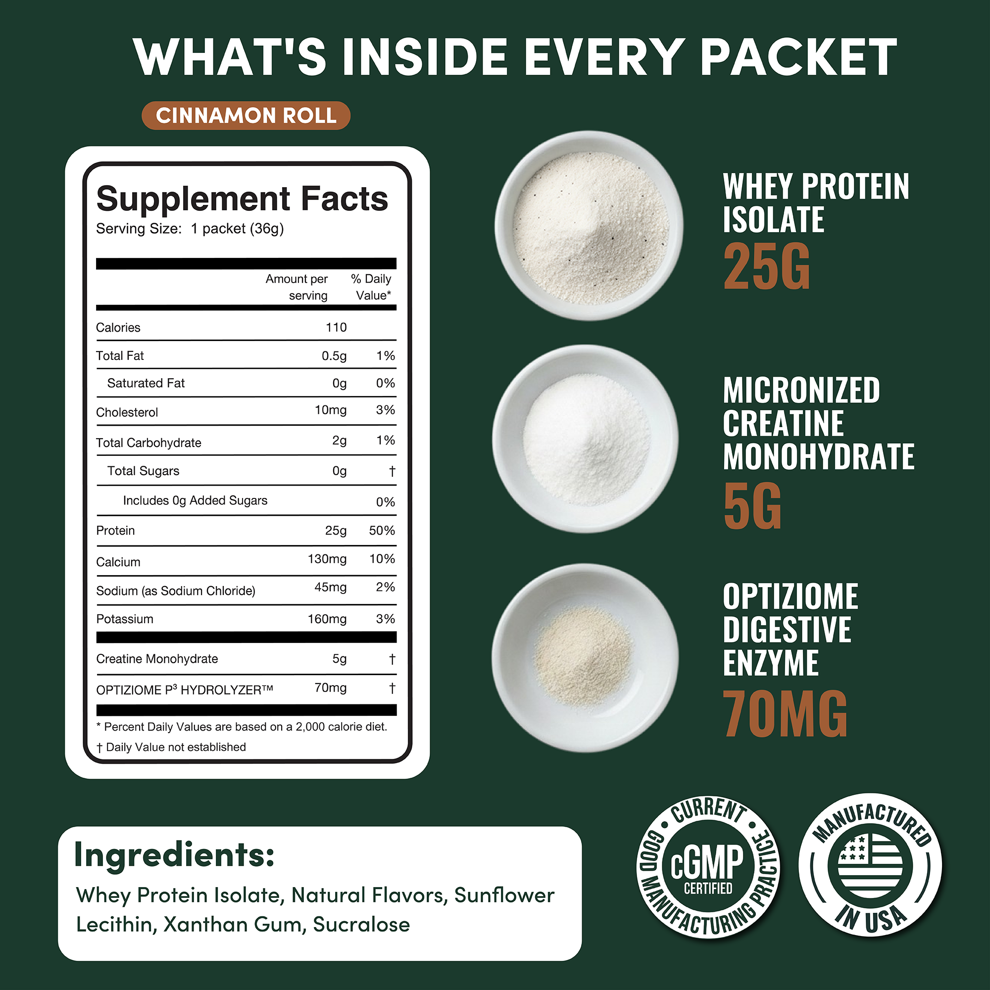 2-in-1 Whey Protein Isolate Creatine Travel Packets