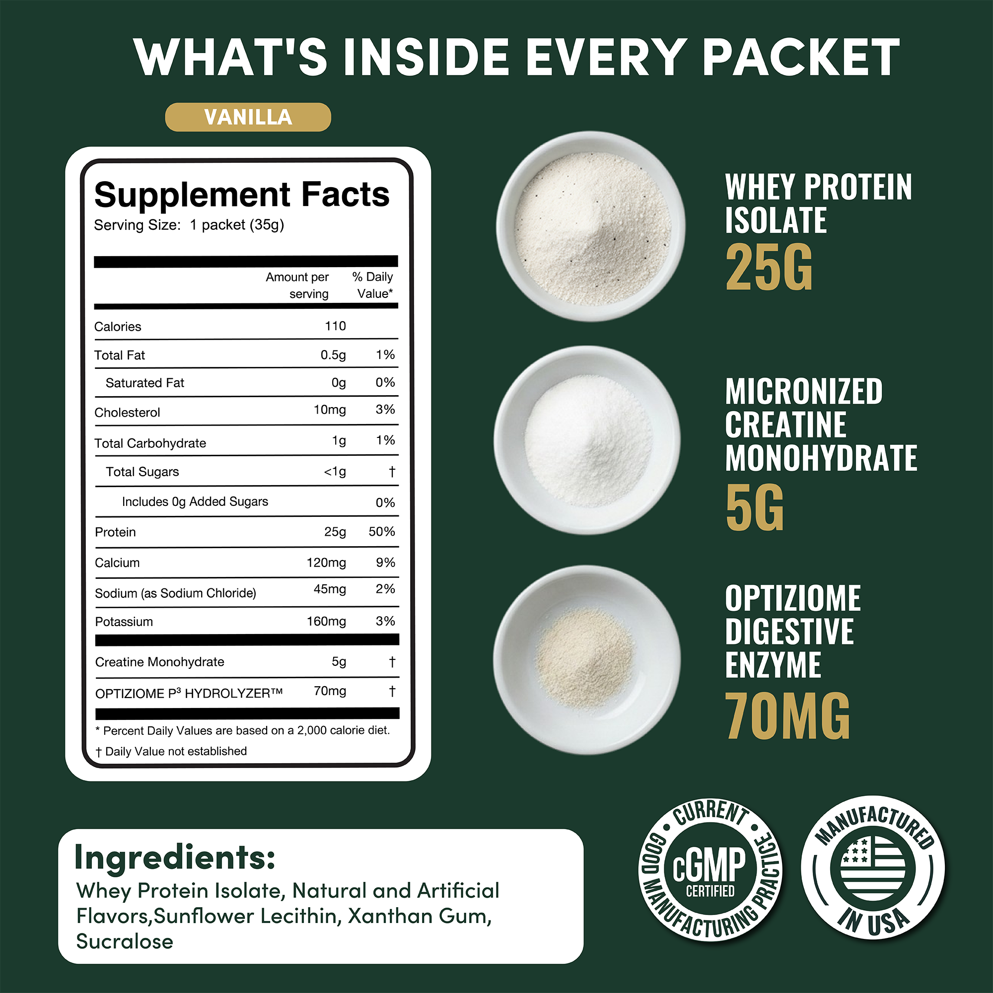2-in-1 Whey Protein Isolate Creatine Travel Packets