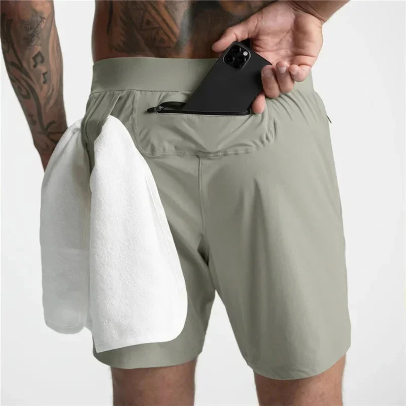 Men's Quick Dry Performance Shorts with Zipper Pocket