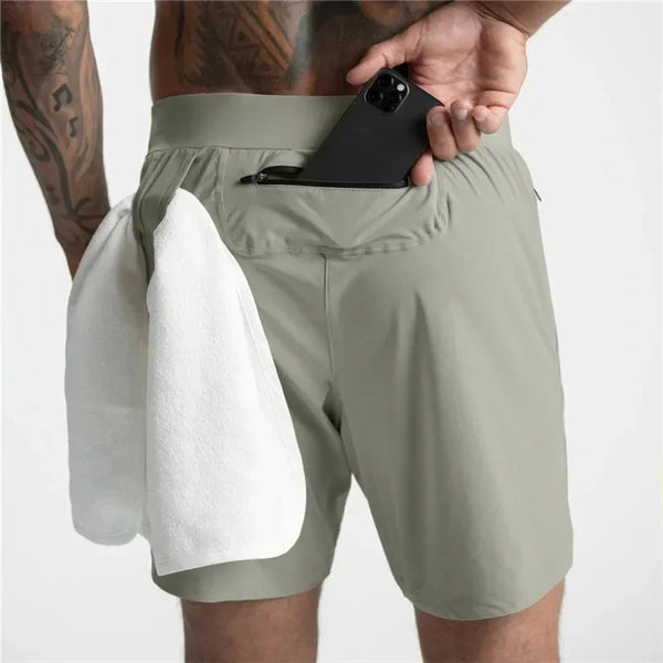 Men's Quick Dry Performance Shorts with Zipper Pocket