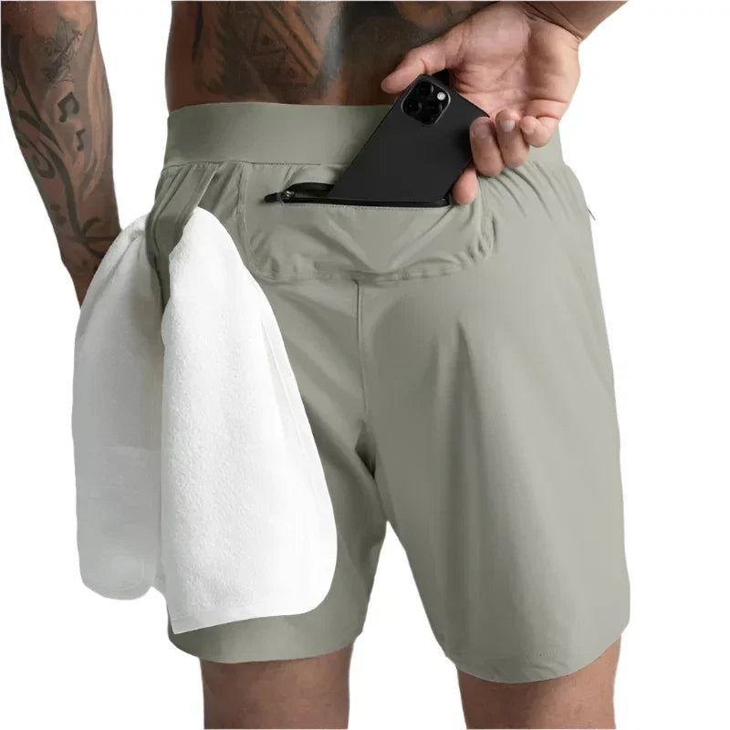 Men's Quick Dry Performance Shorts with Zipper Pocket