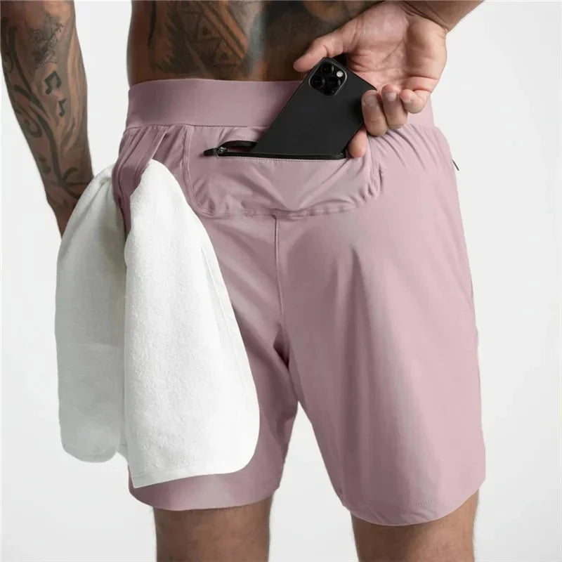 Men's Quick Dry Performance Shorts with Zipper Pocket
