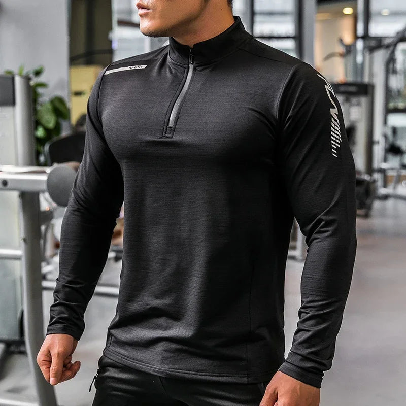 Men's Long Sleeve Compression Rashguard Fitness Sports Shirt