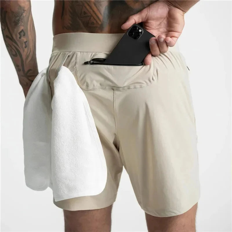 Men's Quick Dry Performance Shorts with Zipper Pocket
