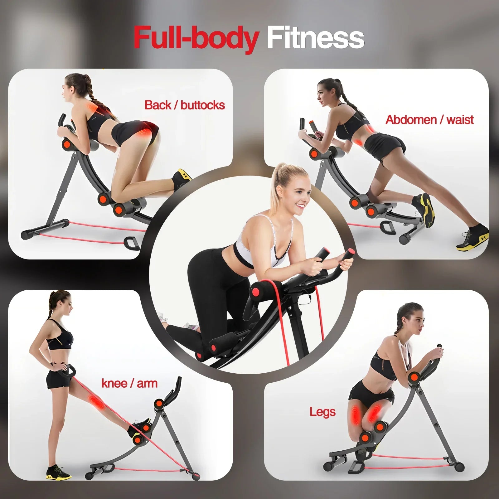 Foldable Ab Machine Core Trainer with LCD Display