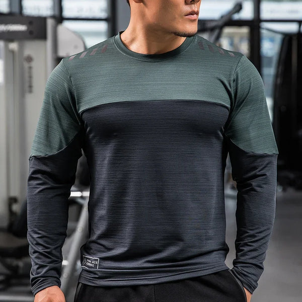 Men's Long Sleeve Compression Rashguard Fitness Sports Shirt