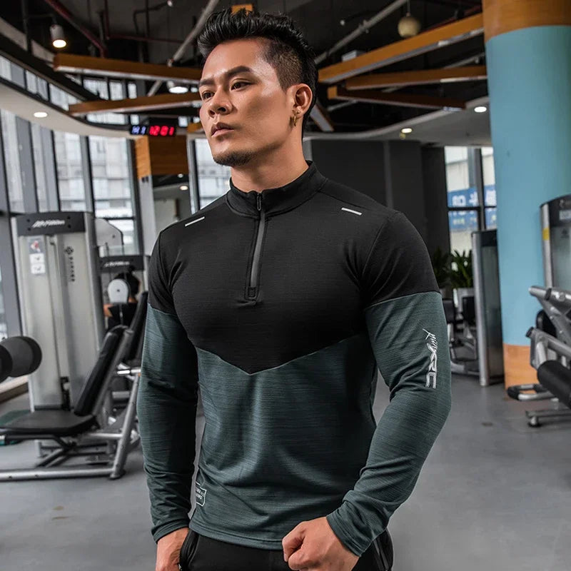Men's Long Sleeve Compression Rashguard Fitness Sports Shirt