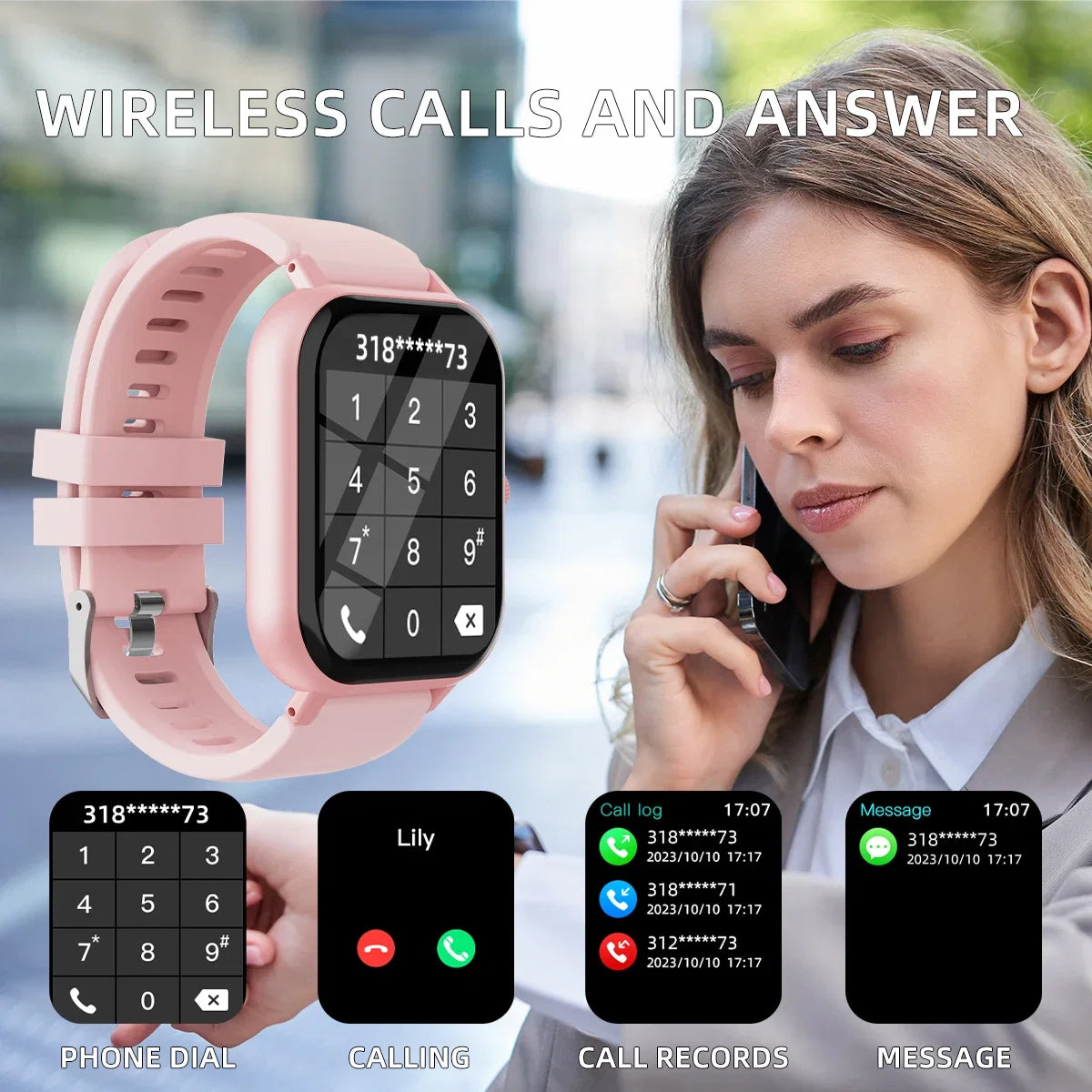 1.99" Bluetooth Call Smartwatch for Men Women