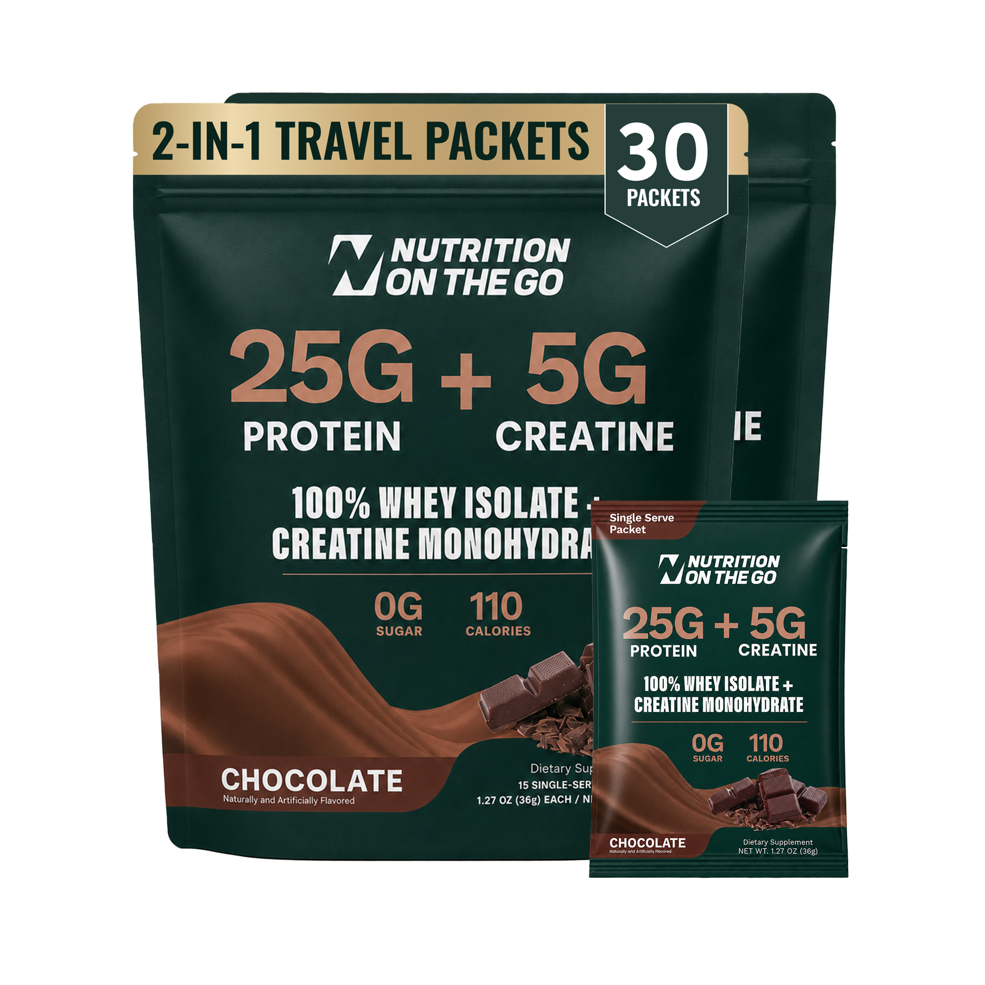 2-in-1 Whey Protein Isolate Creatine Travel Packets