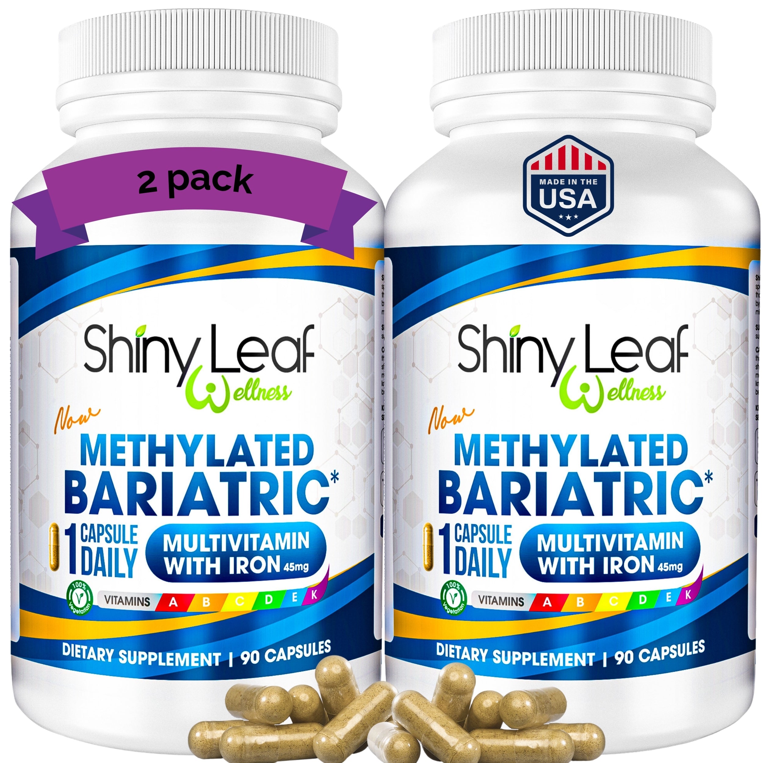 Methylated Bariatric Multivitamin with 45mg Iron Capsule