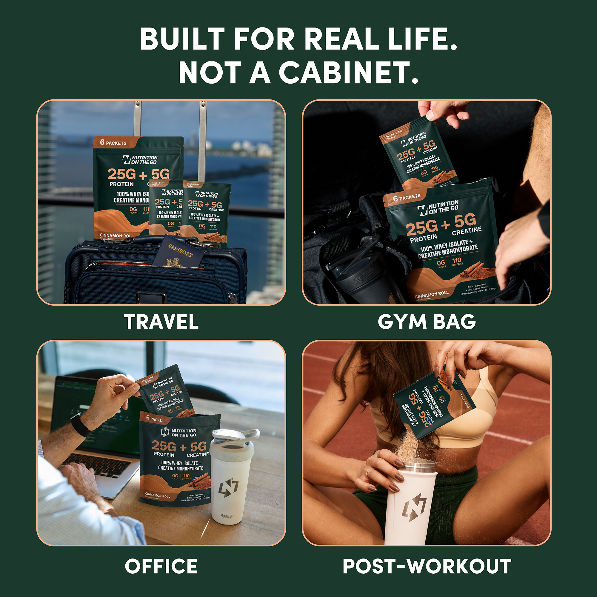 2-in-1 Whey Protein Isolate Creatine Travel Packets