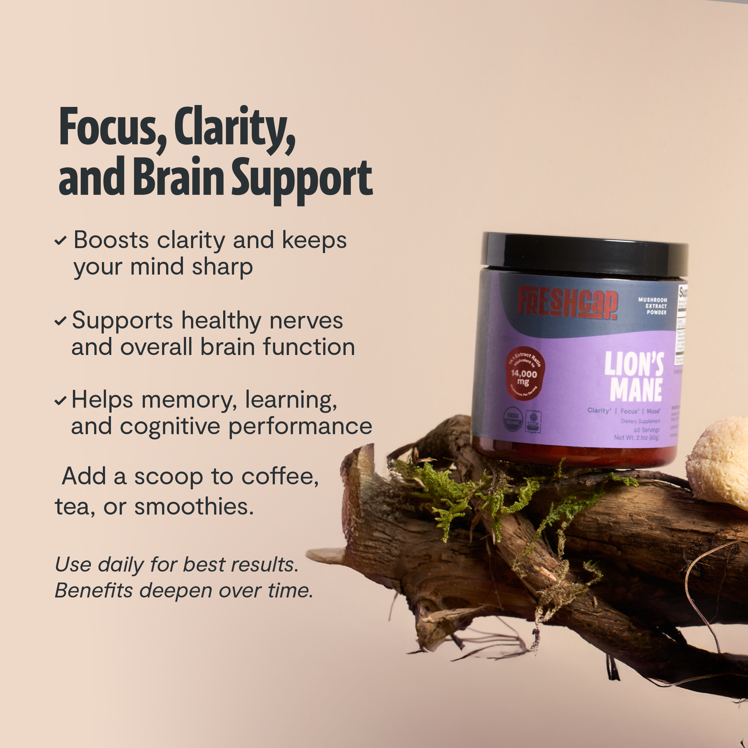 Organic Mushroom Complex Supplement Capsules for Daily Wellness