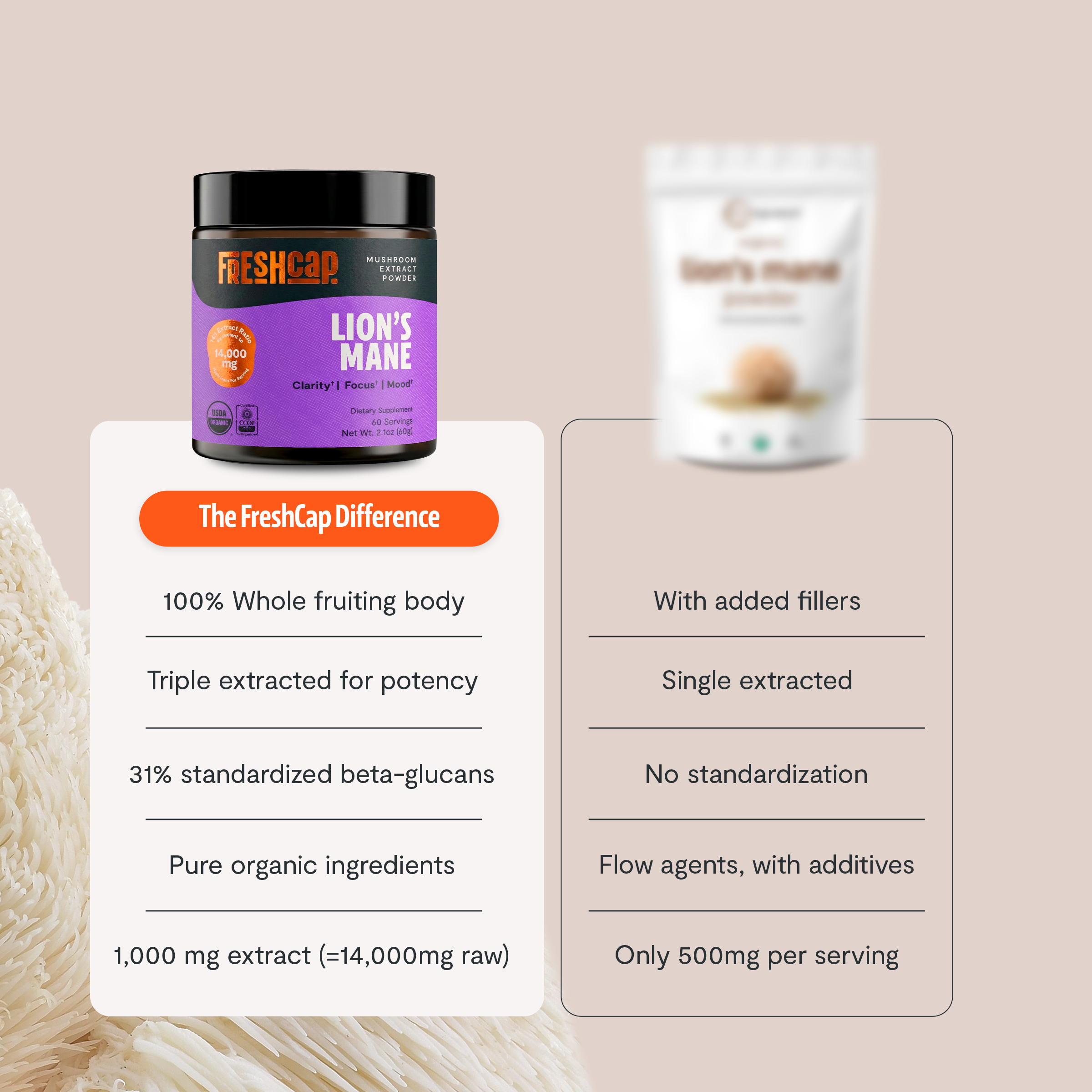 Organic Mushroom Complex Supplement Capsules for Daily Wellness