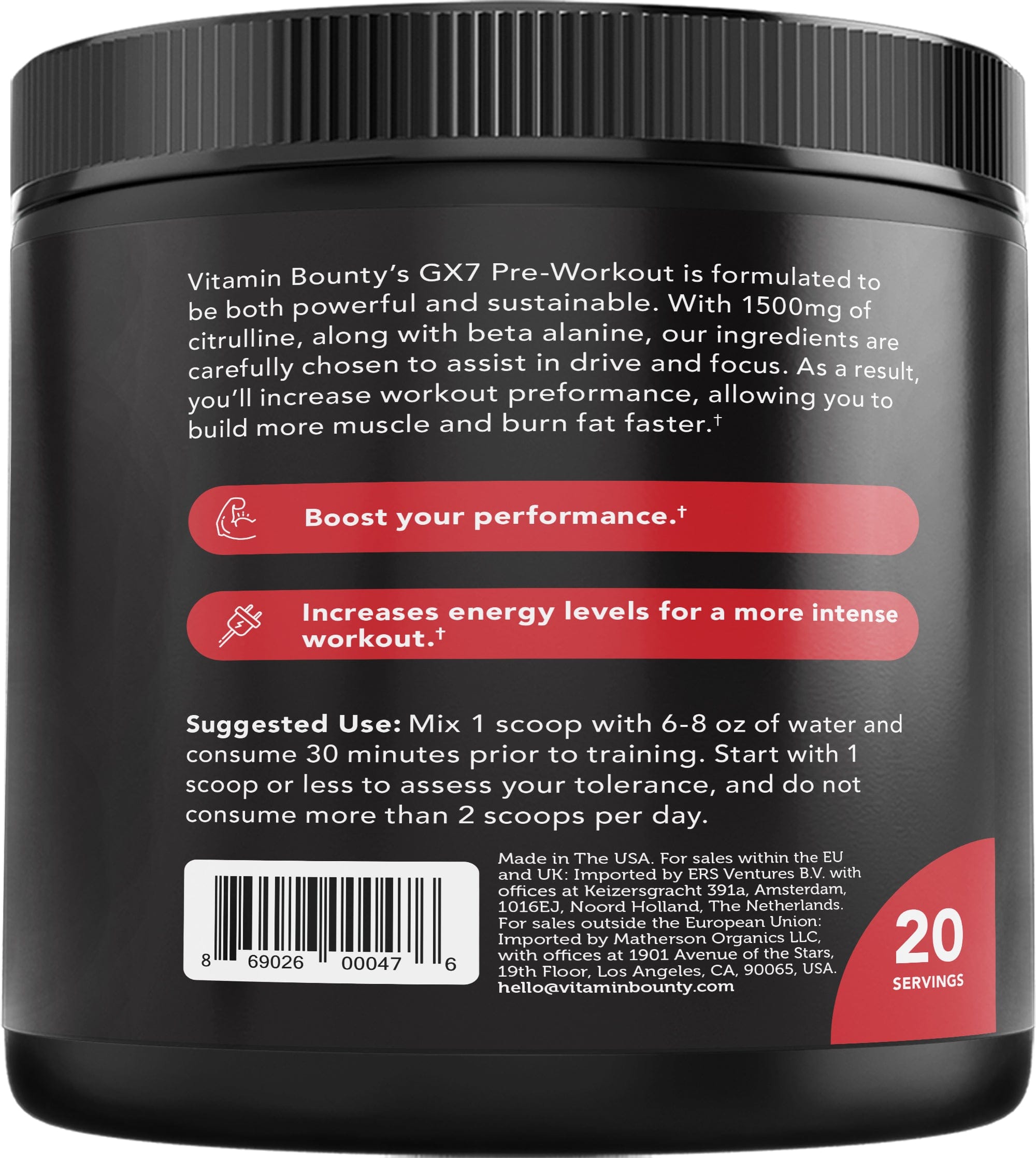 Watermelon Pre Workout Fitness Supplement Powder