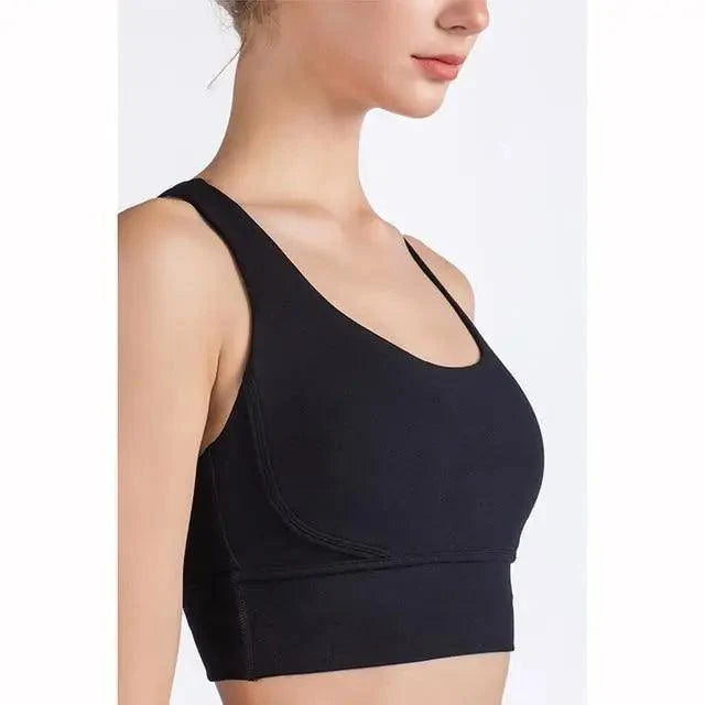 Women's Nylon Breathable Yoga Sports Bra Top
