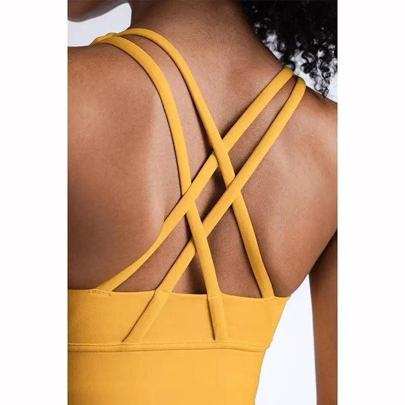 Women's Nylon Breathable Yoga Sports Bra Top